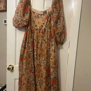 ARULA Floral Puff Sleeve Maxi Dress